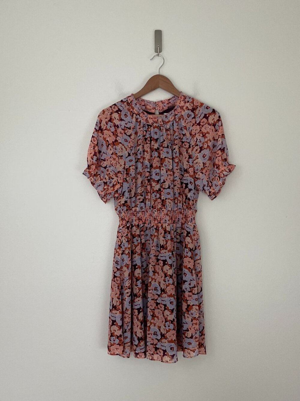 Madewell Smocked Mockneck Dress in Floral Breeze Size Medium